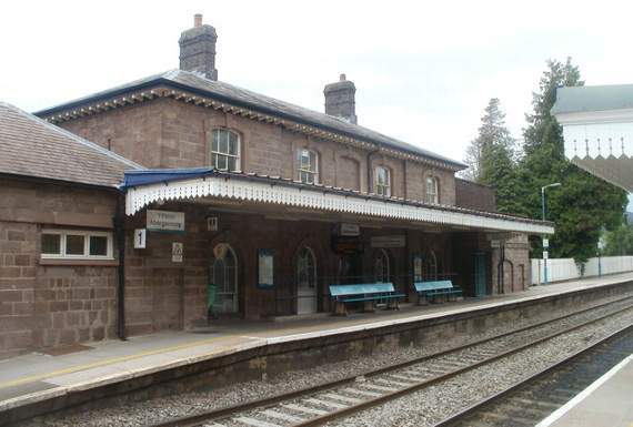 Emergency services at scene of incident at Abergavenny Railway station