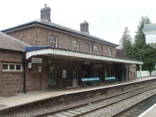 Emergency services at scene of incident at Abergavenny Railway station
