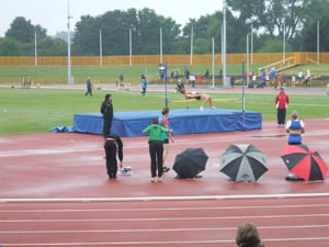 Athletics - Hickman jumps for joy