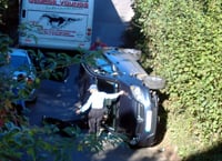 No one hurt as car flips