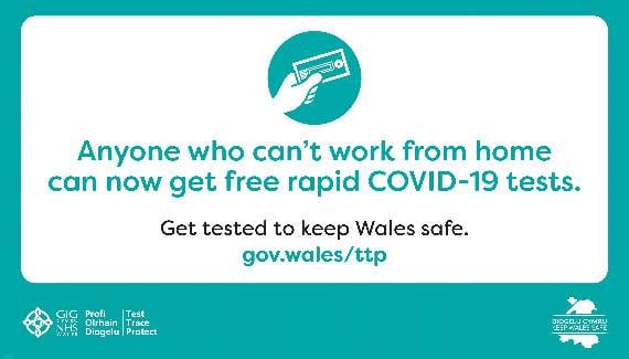 People in Wales who cannot work from home encouraged to use lateral flow self-tests