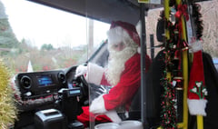 Santa trades in his sleigh for a bus