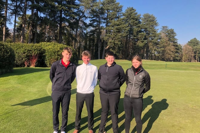 (from left to right): Henry Hurle, Harry paterson, Oliver Christopher and Megan Vinall represented Wales in the Independent Schools Golf Association’s Home Internationals. 