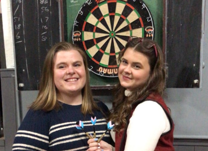 Members of Gwent young Farmers enjoying the darts