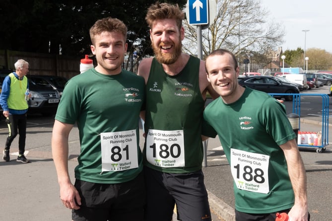  MonRoss runners; L to R Toby Dickens (5th), Gavin Jones (4th) and Mark Killeen (10th)
Picture Des Pugh