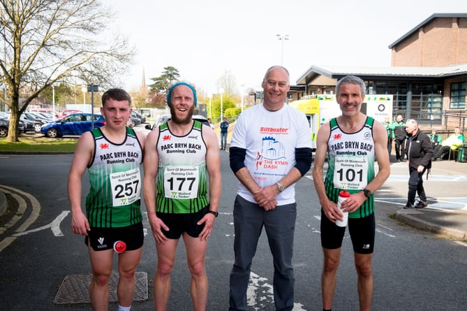 L to R: Joseph Reardon (3rd) Sam Jones (1st and King of the Hill), David James of sponsor Silbuster and Huw Evans (2nd).
Picture Des Pugh