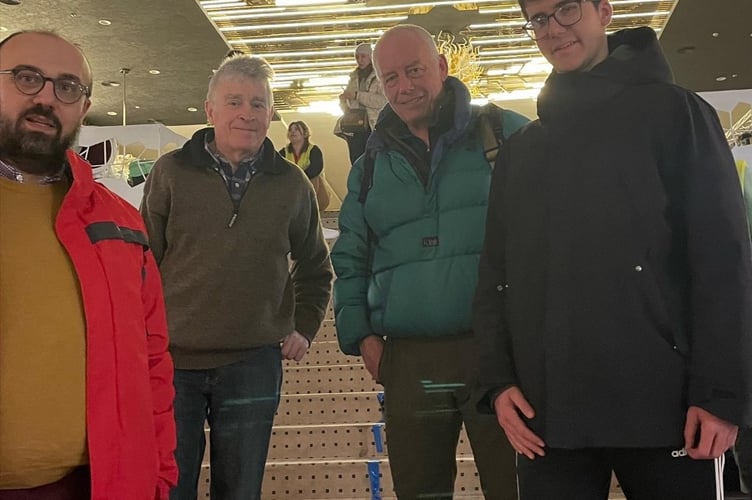 Matei Vaideanu (far right) and his father Stefan, pictured with two other volunteer drivers, transported the goods from Monmouth to Suceava, in north-eastern Romania.