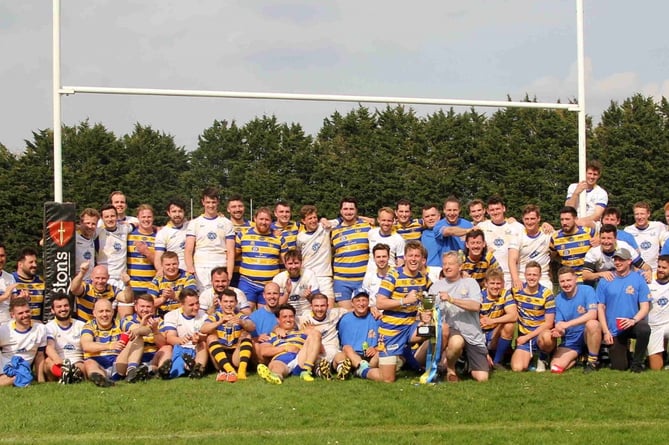 Both squads gather at the end of a pulsating match      Picture: Gareth Roberts