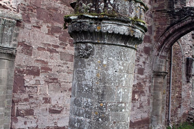 The remaining stump of one of the piers of the nave arcade 