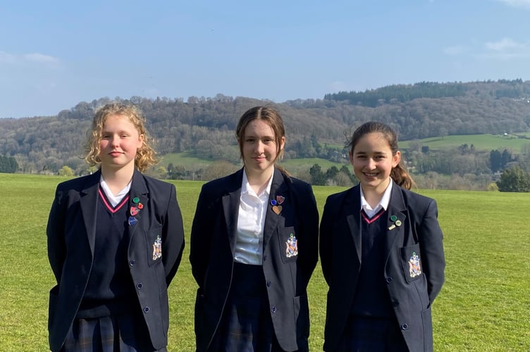 Sophie Williams (left) Meghan Ridyard and Jessica Law (right) have been selected for Wales Under-13s girls.