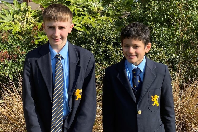Year 8 pupils, from left: Olly Jones and Leo Ling.