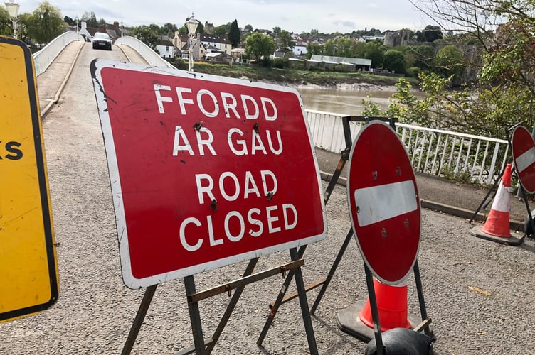 Road closure sign