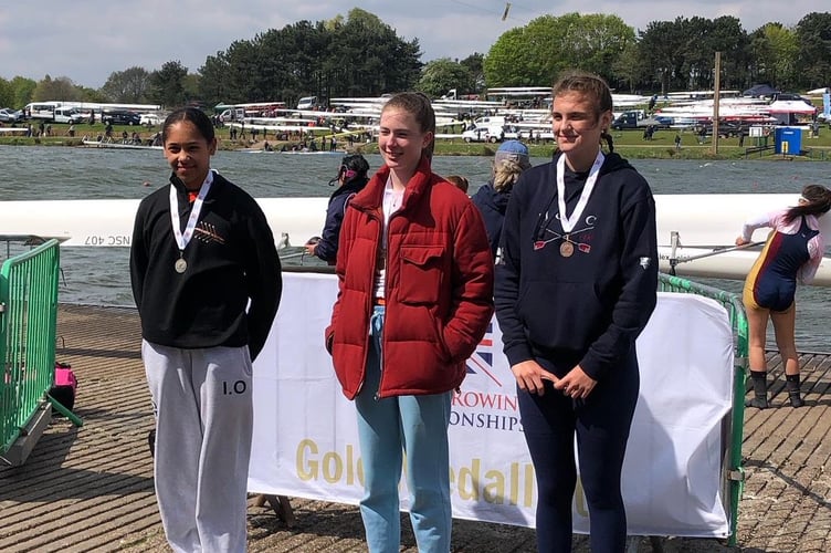 Ailsa, right, with her medal