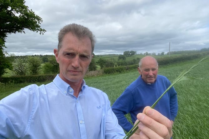 Monmouth MP with farmer Lyndon Edwards raising the problem of soaring fertiliser costs leading to food shortages