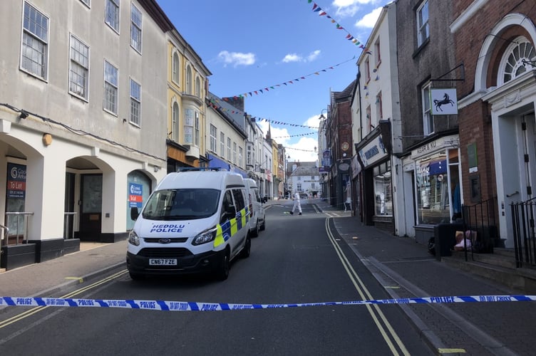 The scene at Monnow Street where the assault took place