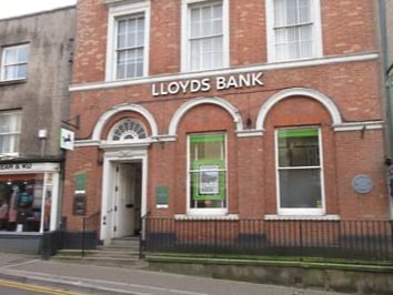 Outside of Lloyds Bank in Monmouth