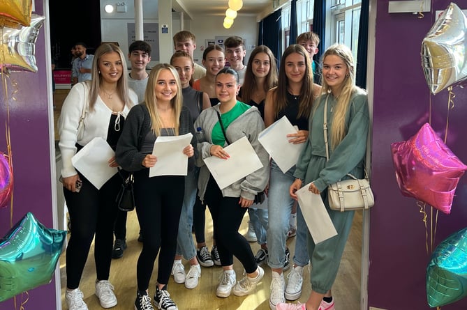 A Level students at Chepstow School pick up their A Level results
