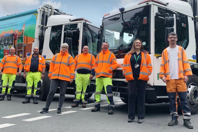 Powys Commercial recycling vehicles and crew