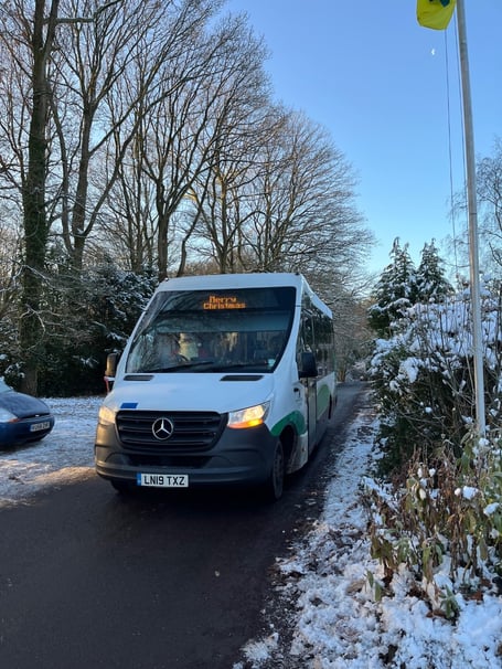 Santa drives the 65 Bus between Chepstow and Monmouth