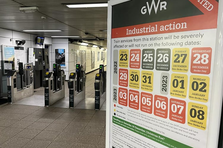GWR timetable of industrial action 