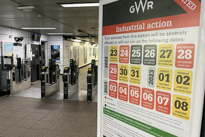 GWR timetable of industrial action 