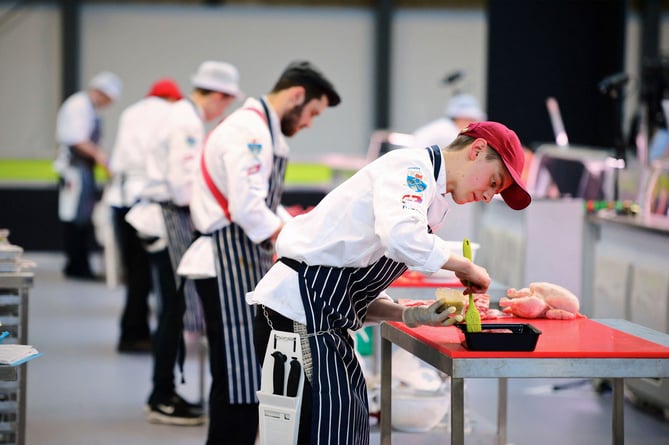 Butchers in action at the Welsh Butcher of the Year contest last year
