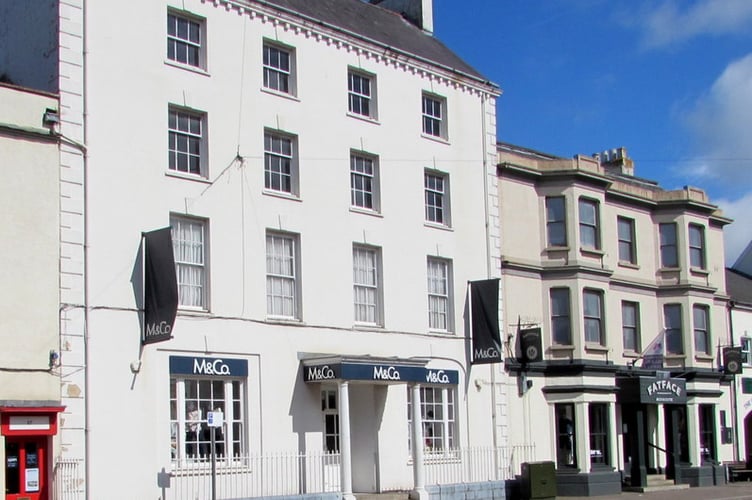 Outside of M&Co store in Monnow Street, Monmouth