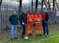 Footballs returned to  Monmouthshire club thanks to Network Rail 