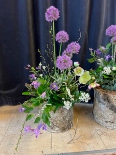 Vases of flowers from March 2023 meeting of MFS