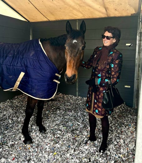 Venetia Williams with Mon Mome at last year's Grand National when the horse attended the Parade of Champions 