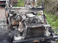 Raiders set alight stolen farm Land Rover following fuel bowser theft