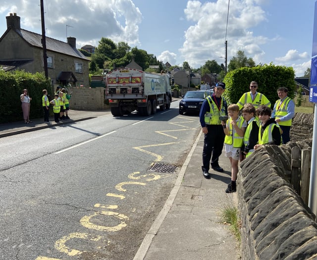Two Rivers and police join Drybrook pupils for school speed check
