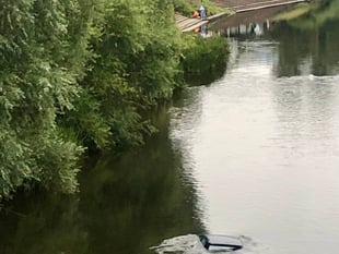 Car careers into river above Monmouth's Wye Bridge