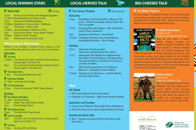 Programme of events