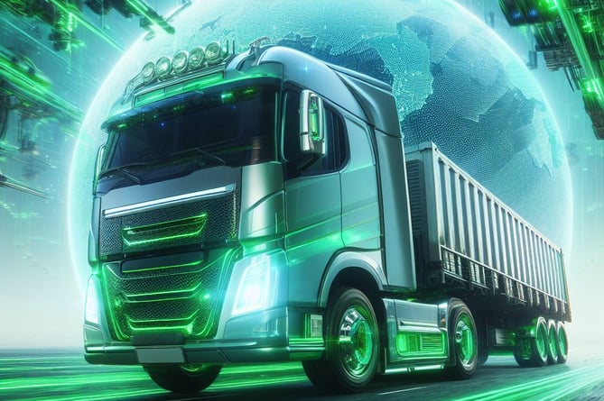 A truck on green fuel