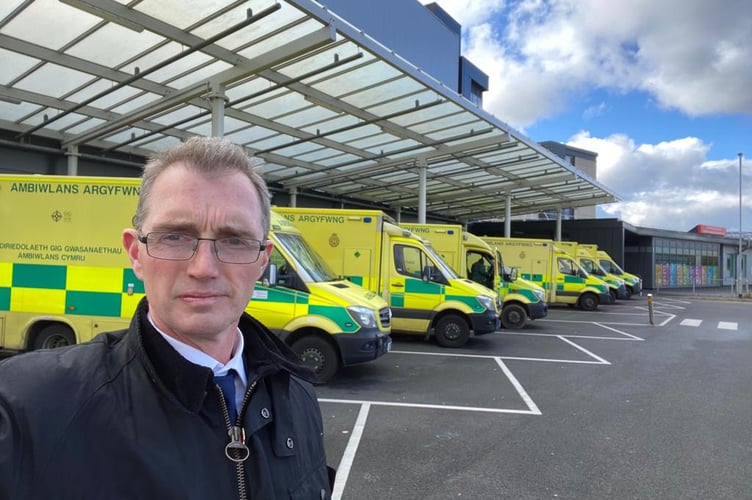 David Davies MP outside the Grange University Hospital