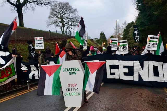 Protest at weapons site after work on building started without permit