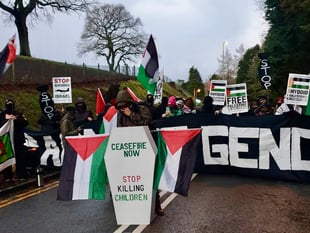 Protest at weapons site after work on building started without permit