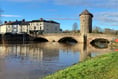 River Monnow high but still as Wye floods hold back water