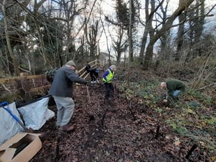 Volunteers plant hundreds of shrubs to improve safety on town footpath