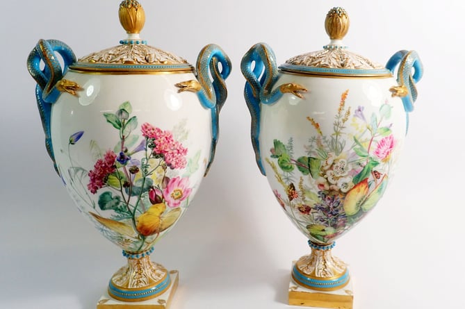 Royal Worcester porcelain vases 