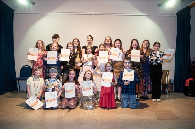 Junior theatre members received their awards at the evening at Bridges to celebrate the success of the theatre group over the past 12 months