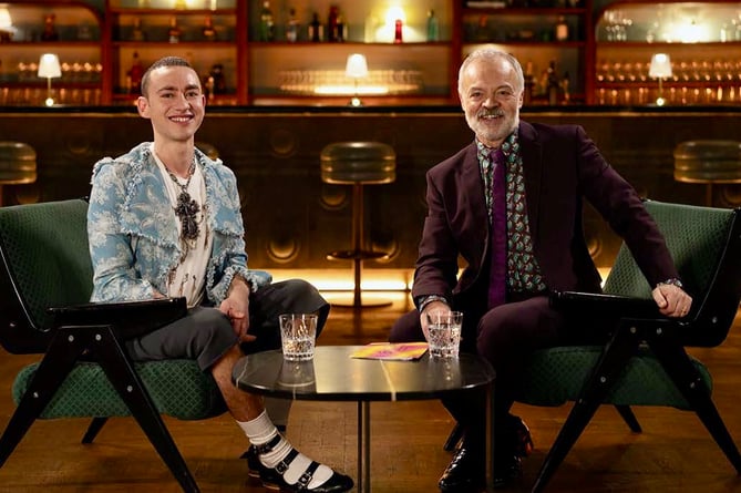 Olly with Eurovision host Graham Norton