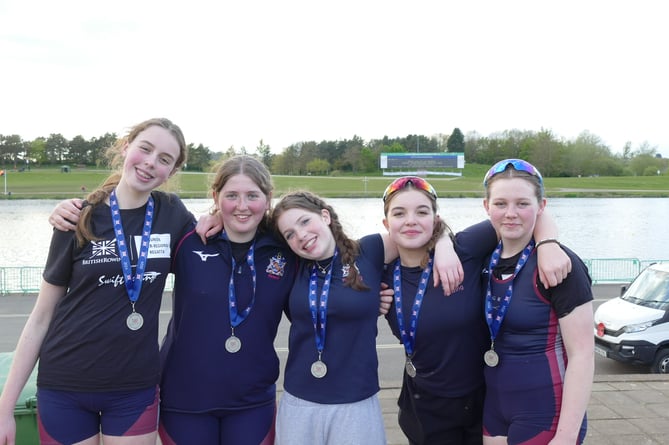 The Monmouth School for Girls silver-medal winning boat. Photo: MSG RC