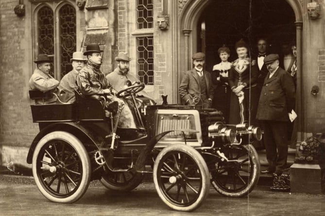 Charles Stewart Rolls driving the future King Edward VII at The Hendre. Photo: National Archives