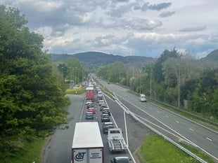 A40 southbound closed near Monmouth after accident
