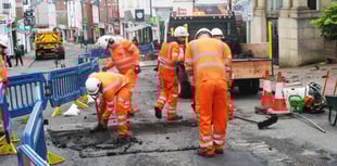 Flash flood rips up road and pavement in Ross