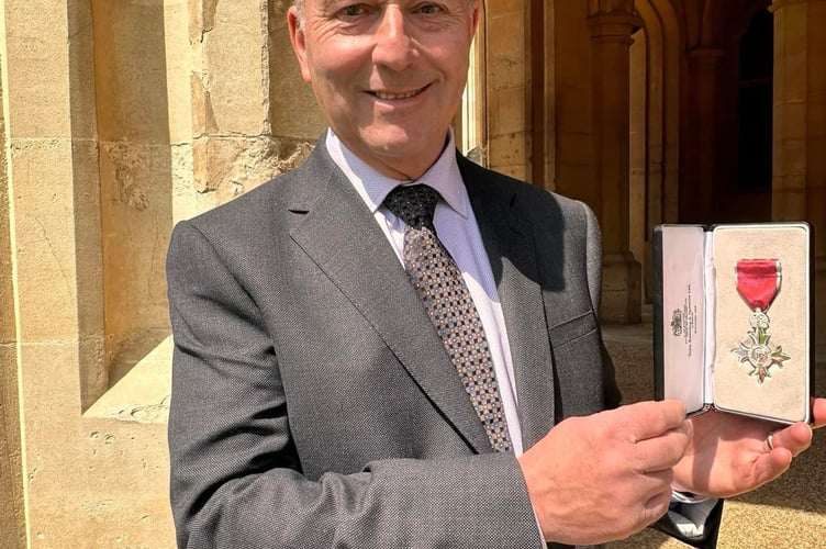 Former MP for Monmouth and member of Monmouth's Male Voice Choir receives an MBE at Buckingham Palace