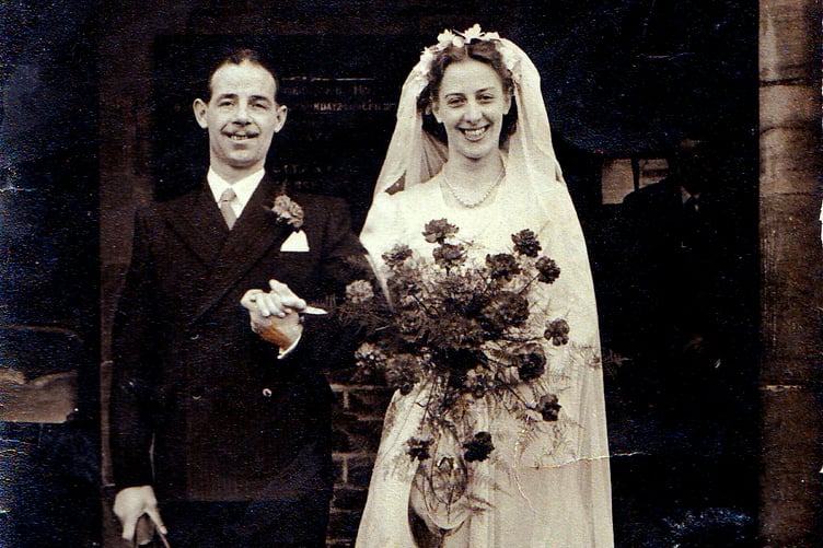 Ray and Cynthia on their wedding day