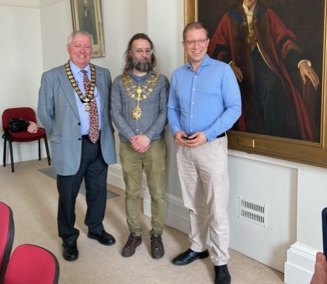 Monmouth's then Mayor and deputy mayor with Waldbronn Burgermeister Christian Stalf 